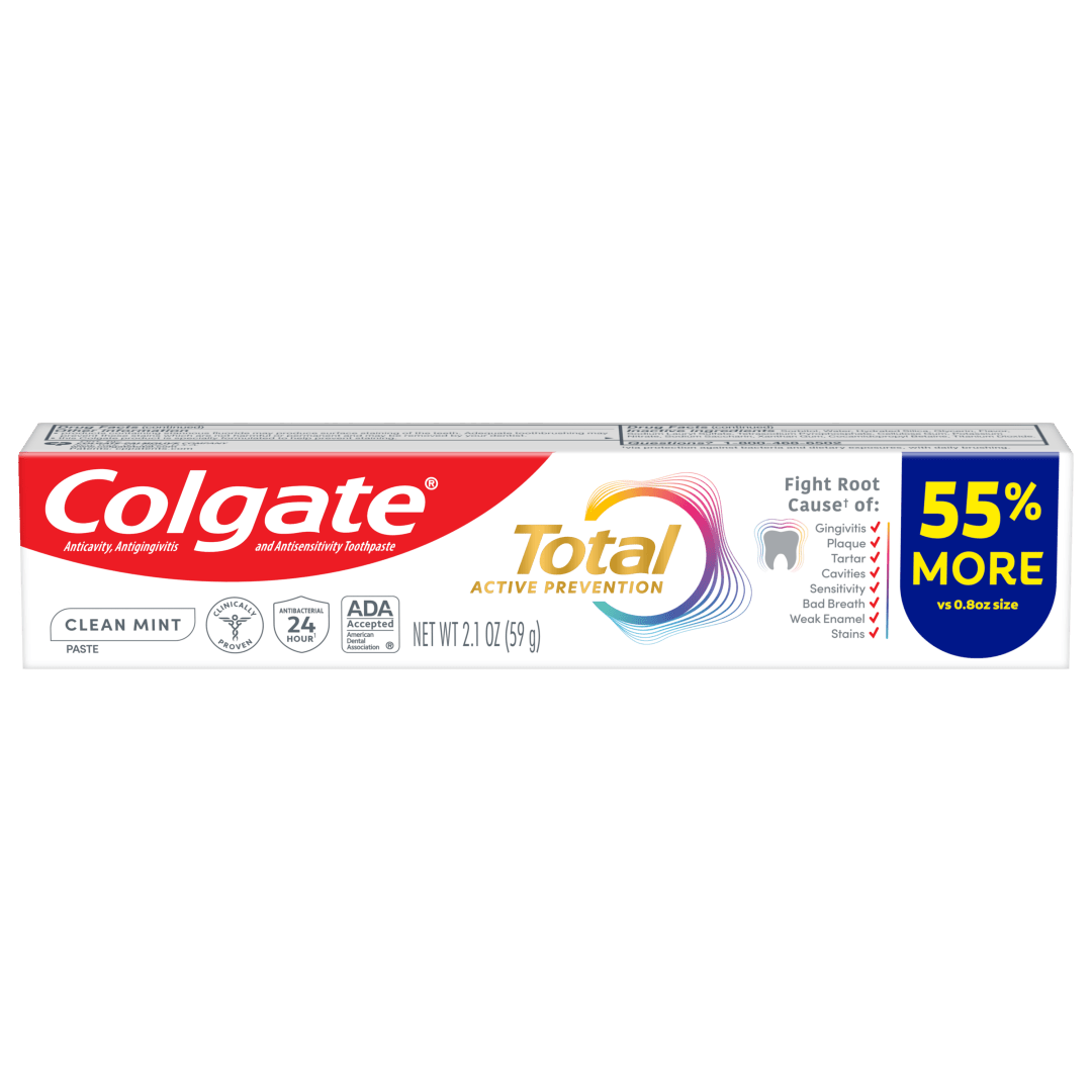 Colgate Total Active Prevention Clean Mint Toothpaste, 2.1 oz