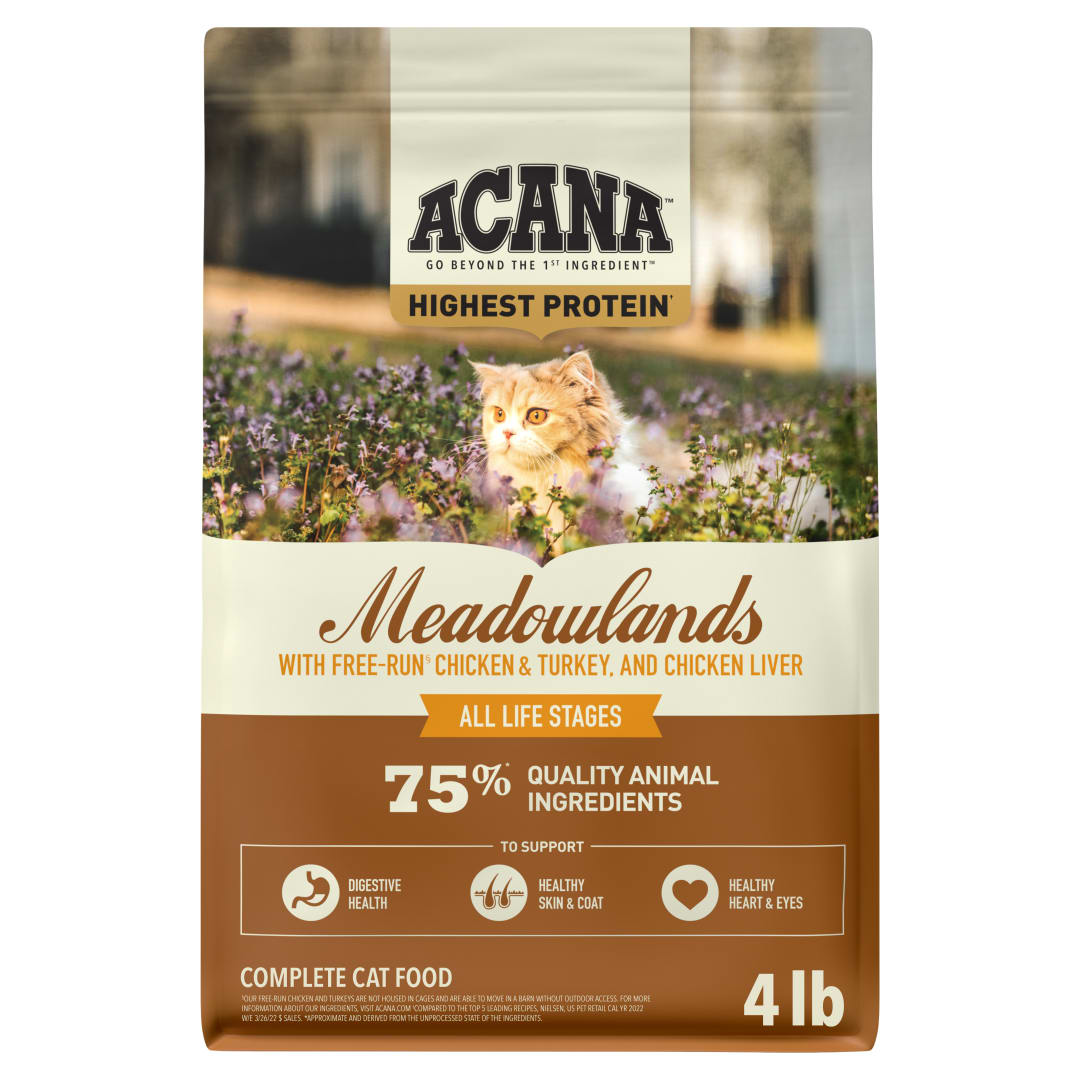 ACANA Grain-free Dry Cat Food Meadowlands Chicken Turkey Fish and Cage-Free Eggs