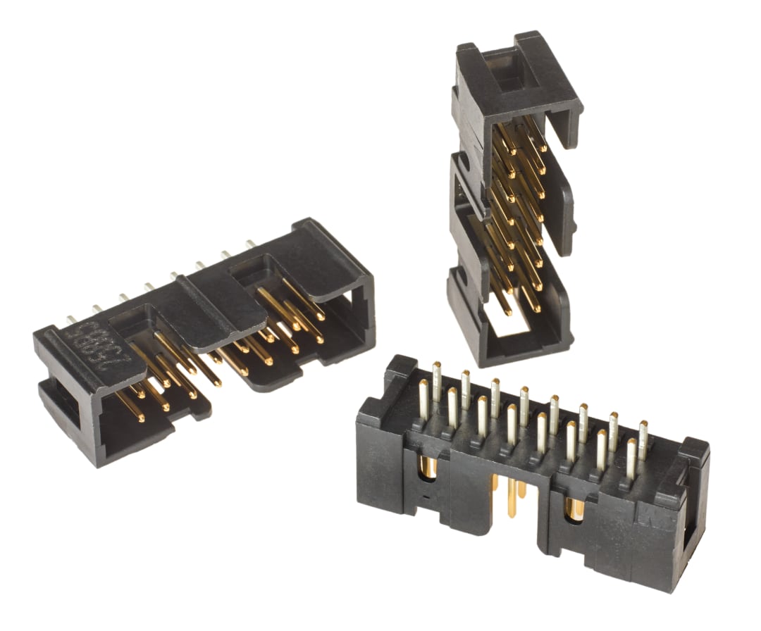 3M™ N2516-6002 RB, Wannenstiftstecker, Low Profile, 180° gerade, 16-polig, 2500 Serie, 2,54 mm, 0,76 µm Au, Schwarz