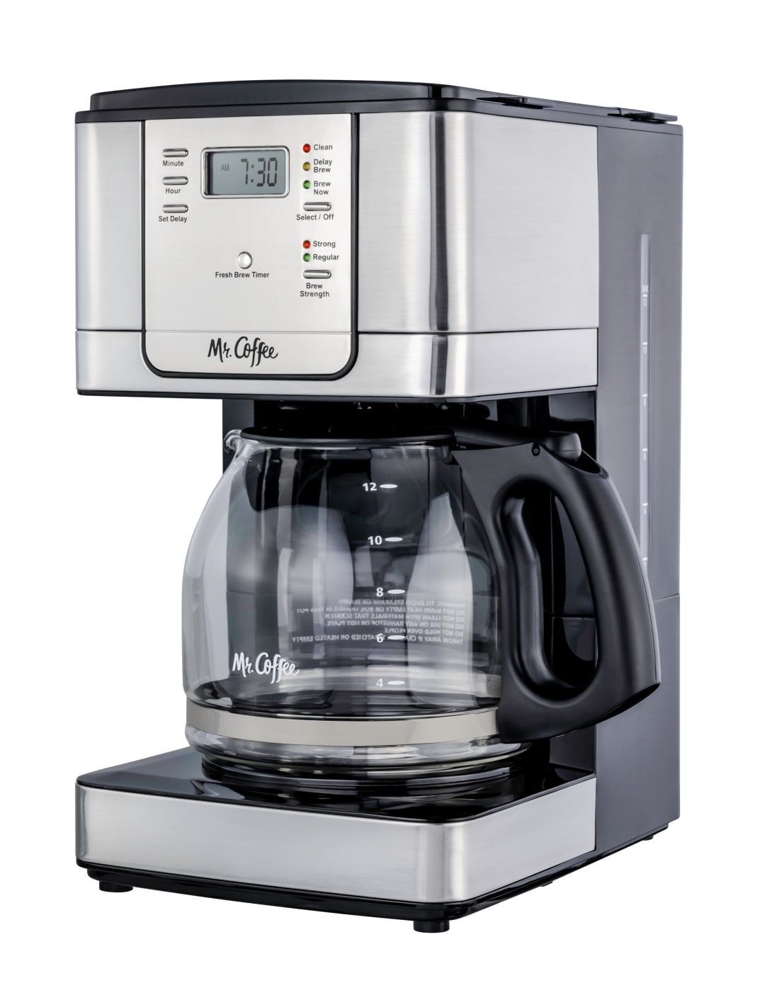 Mr. Coffee® 12-Cup Programmable Coffee Maker with Strong Brew Selector, Stainless Steel