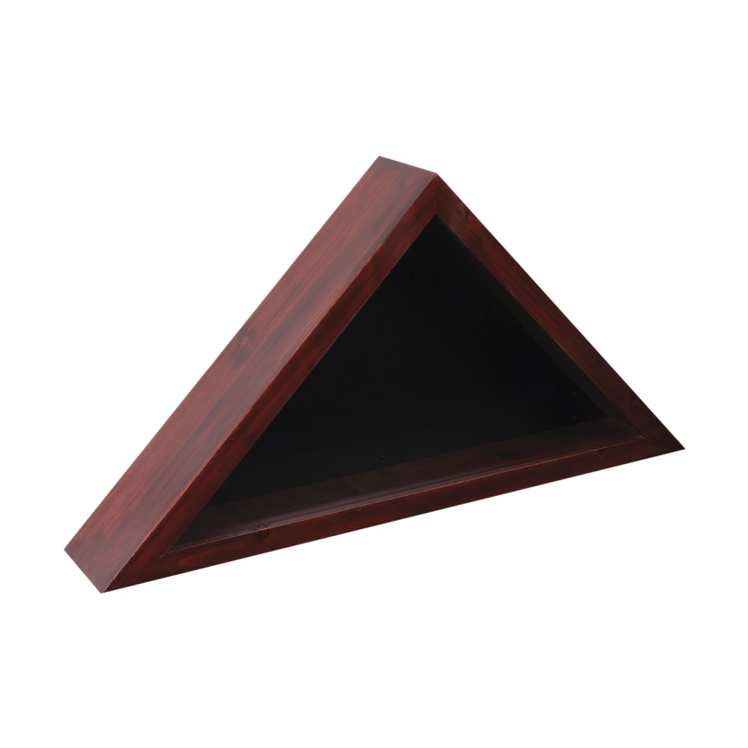 Sheehan Mahogany Memorial Flag Display Case - Solid Wood Military Flag Display Case for 9.5 x 5 American Veteran Flag