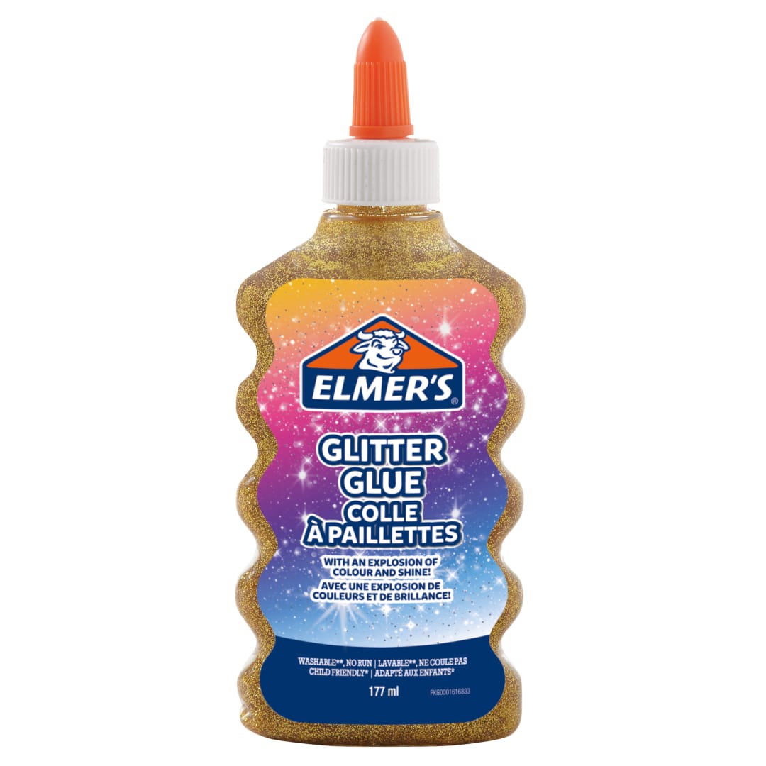 Elmer's pegamento con purpurina dorado | lavable y apto para niños | 177 ml