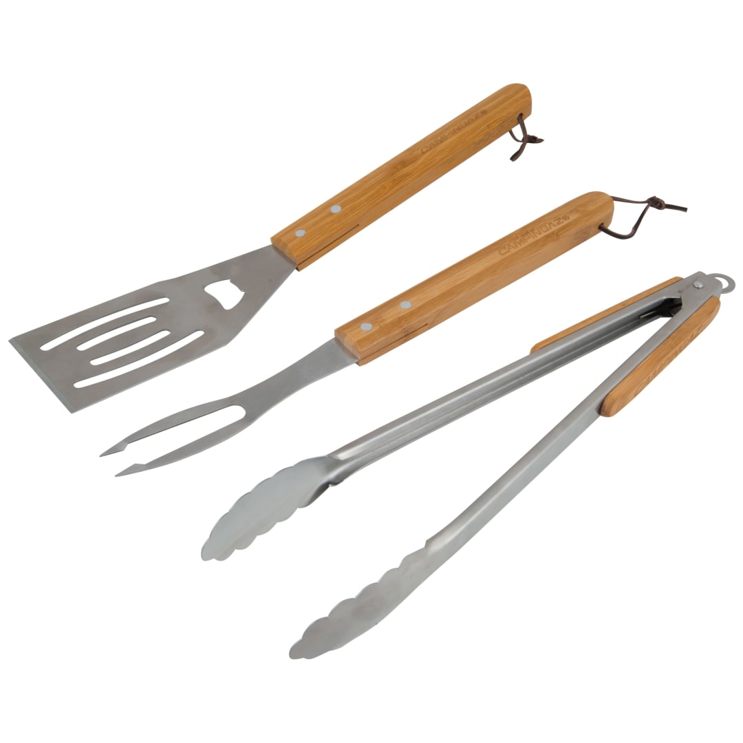 BBQ ACCY UTENSIL KIT WOOD X3PCS