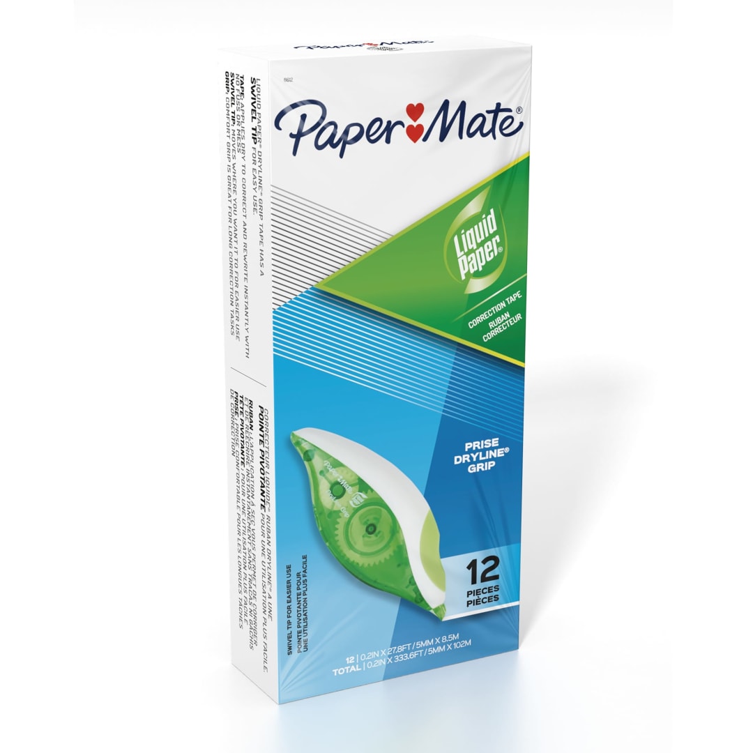 Paper Mate® Liquid Paper DryLine Grip Correction Tape