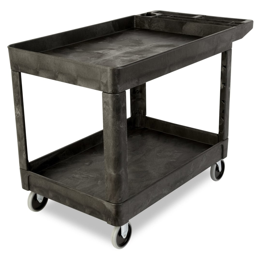 Heavy Duty Flat Handle 2 Shelf Cart