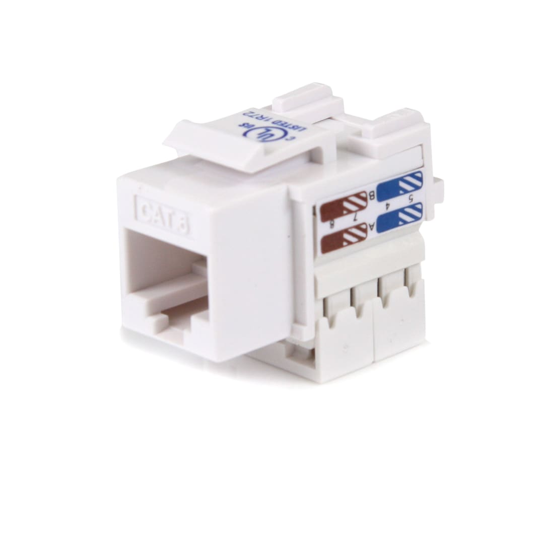 White 110 Punch Category 6 Keystone Jack
