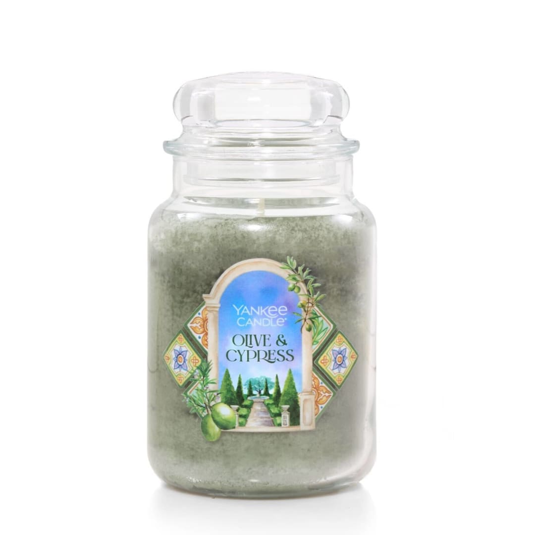 Yankee Candle Olive & Cypress, 22 oz Original Large Jar Candle