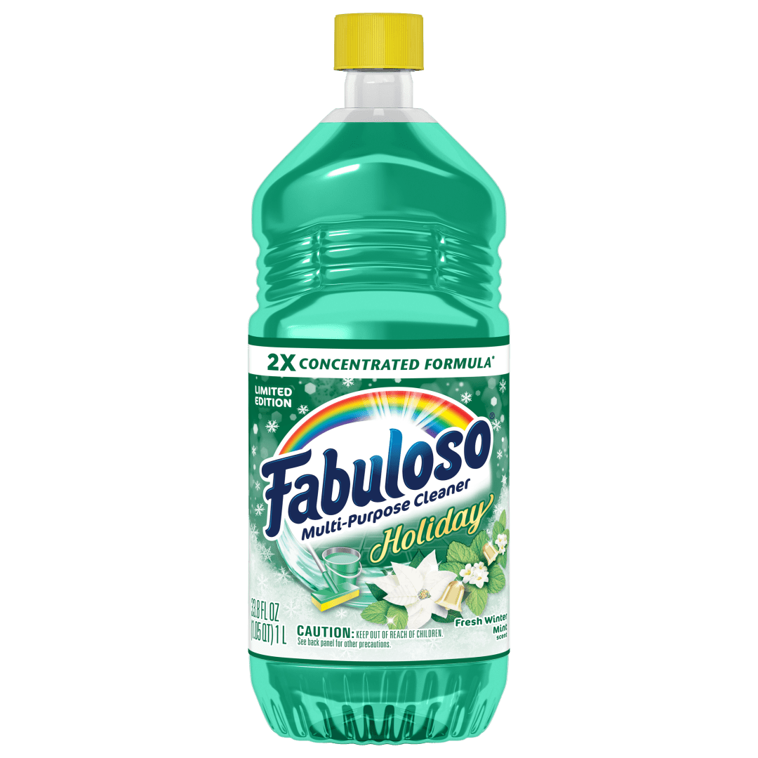Fabuloso Holiday Multi-Purpose Cleaner, 2X Concentrated Formula, Fresh Winter Mint Scent, 33.8 fl oz Bottle