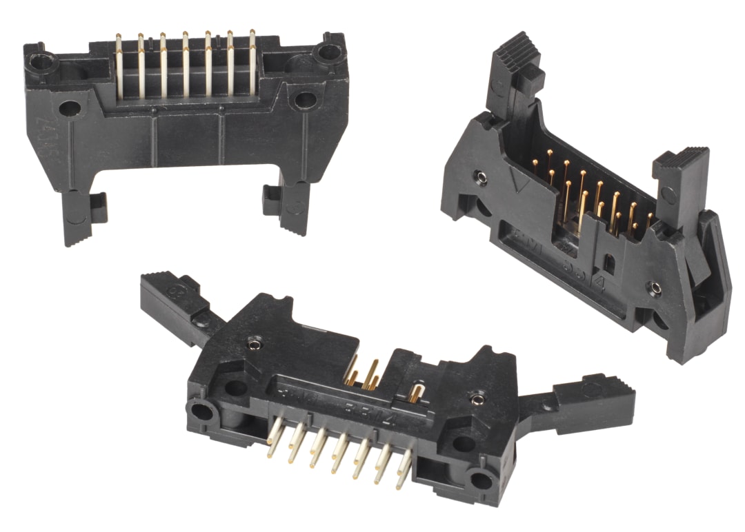 3M™ N3314-6302 RB, Wannenstiftstecker, 180° gerade, 14-polig, 3000 Serie, 2,54 mm, 0,76 µm Au, Schwarz