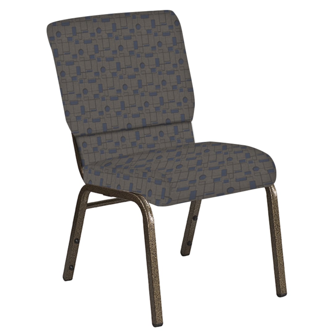 18.5''W Church Chair in Circuit Maple Fabric - Gold Vein Frame