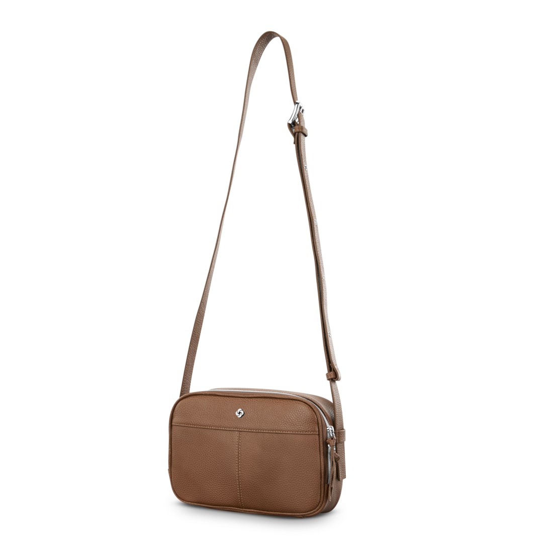 Mobile Sol 2 Leather Crossbody - Cognac