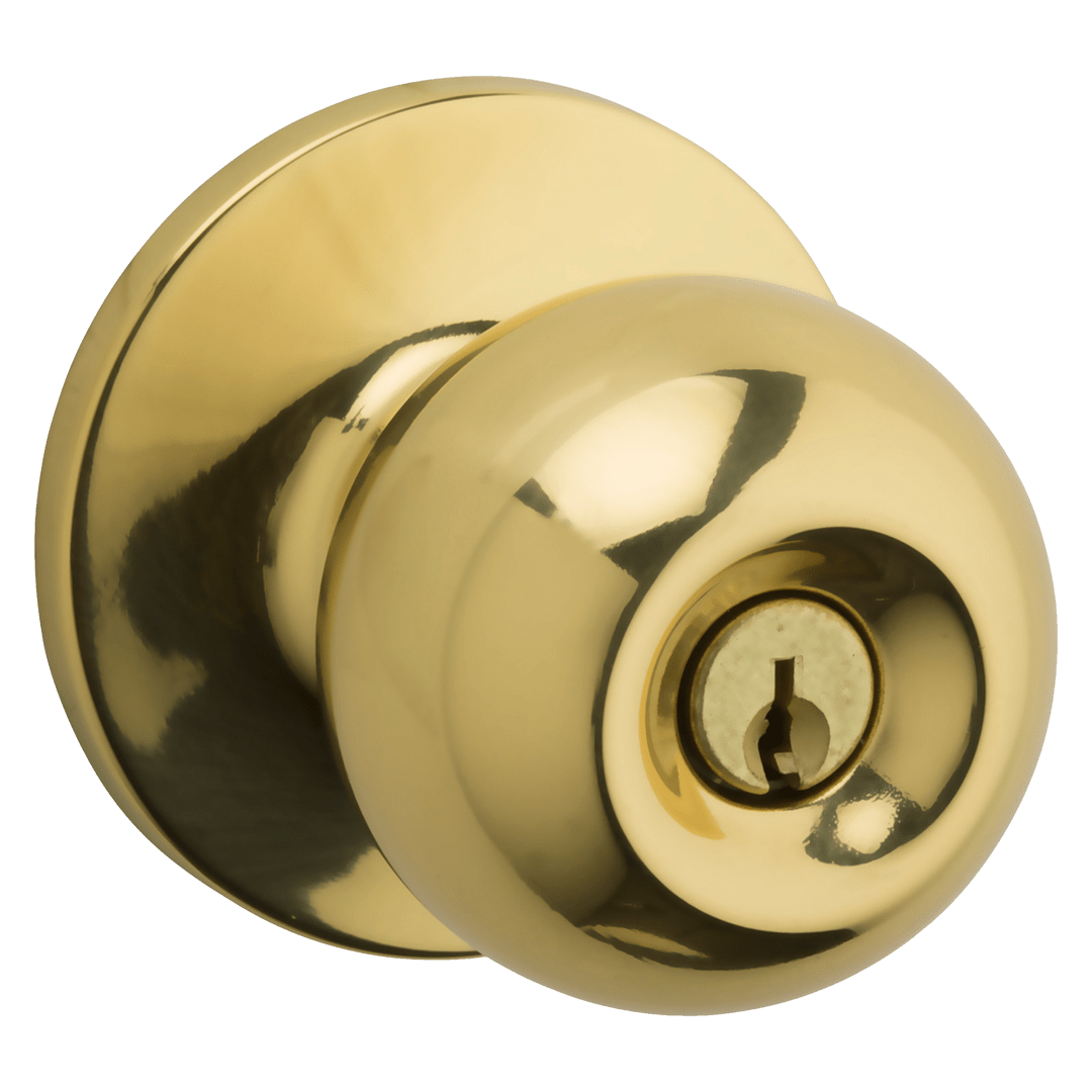 Safelock Regina Knob - Keyed Entry in Brass