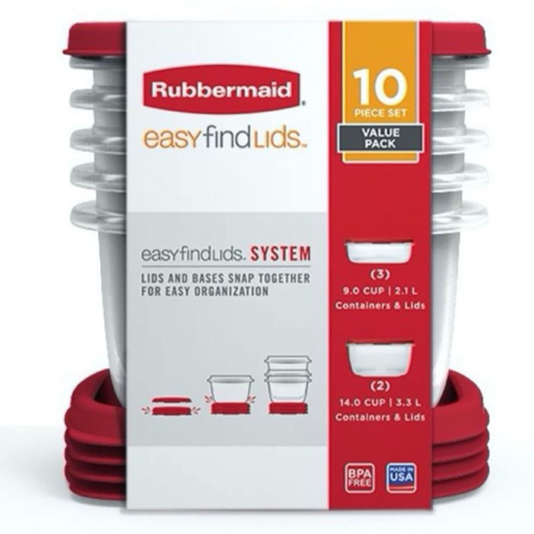 Rubbermaid® EasyFindLids™ Food Storage Containers, 10-Piece Set