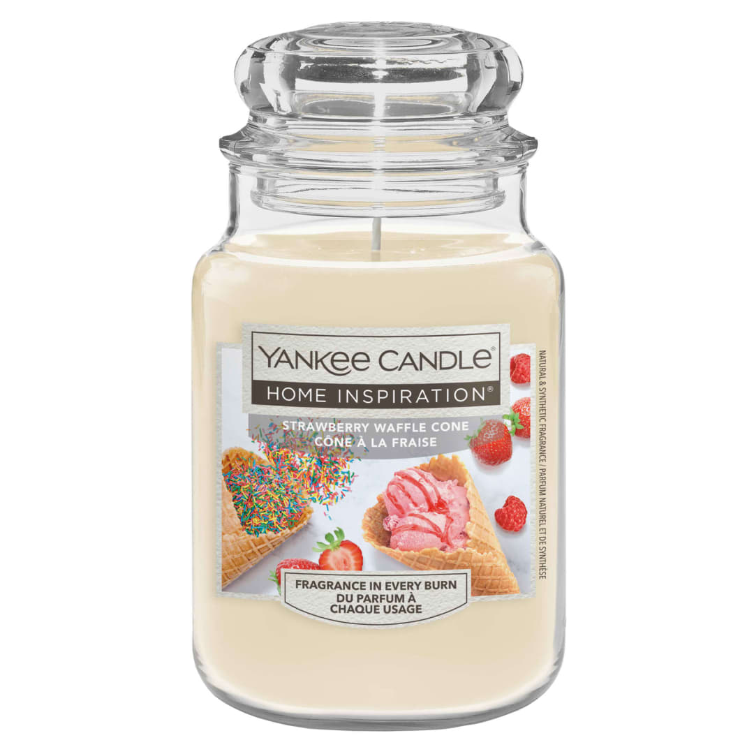 Yankee Candle Home Inspiration Scented Candle | Strawberry Waffle Cone Large Jar Candle | Burn Time: up to 125 Hours | Perfect Gifts for Women