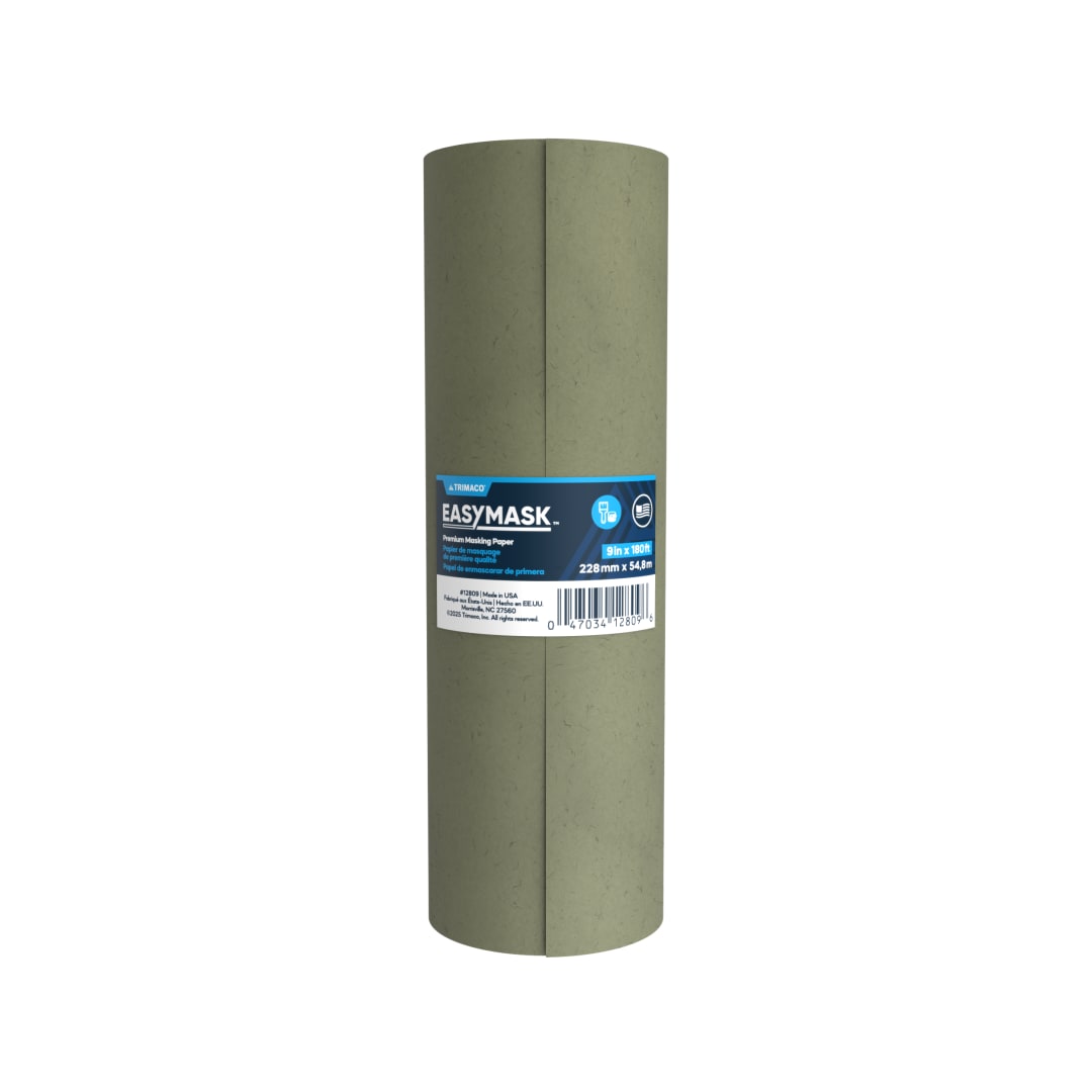 Green Masking Paper, 9in x 180ft, 12/cs, Asymmetrical Display