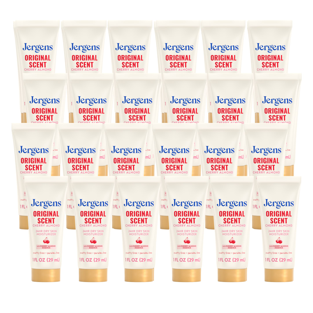 Jergens Original Scent Body Lotion, Moisturizer for Dry Skin, 1 fl oz, 24pk