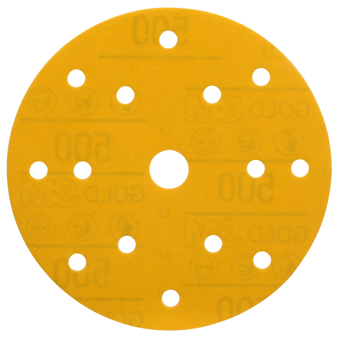 3M™ Hookit™ 288U Sarı Yumuşak Süngerli Disk Zımpara, 150 mm, 15 Delik, 500 41098