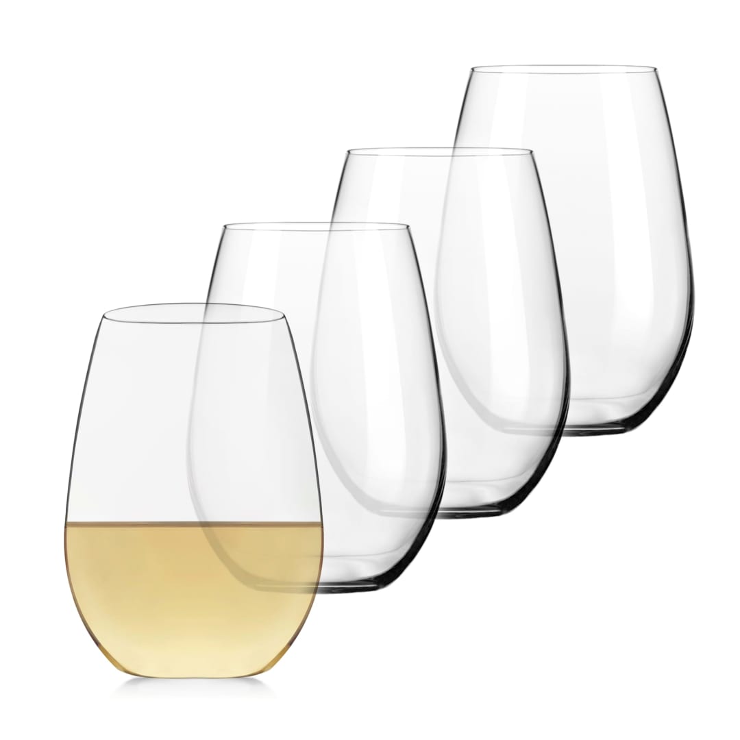 Libbey Signature Kentfield Stemless White Wine Glasses, 21-ounce, Set of 4