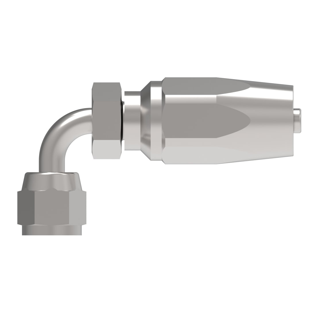 Aeroquip 1/4 Female JIC 90d X 1/4 Hose, R1 Rusbl Ttc