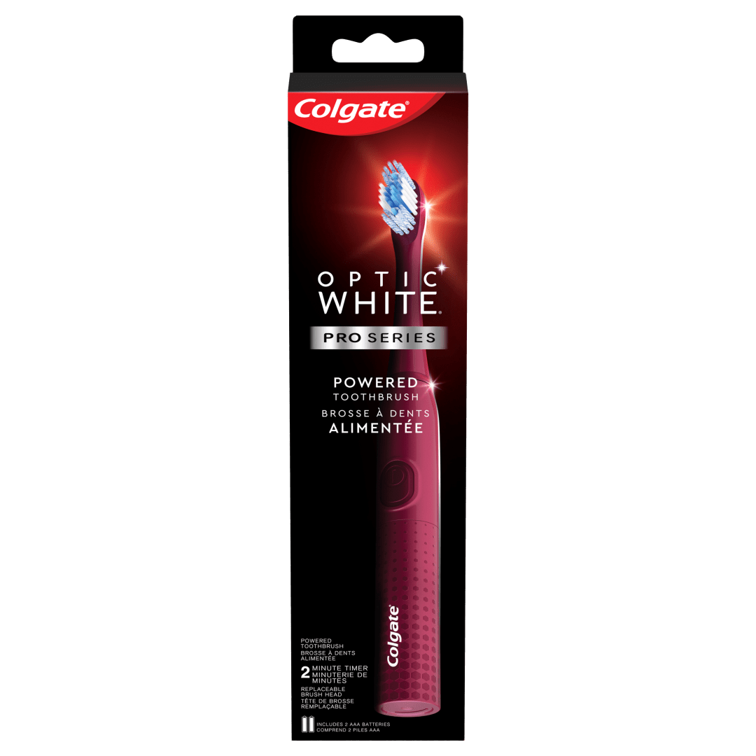 Colgate Optic White Pro Series Battery Toothbrush, Red