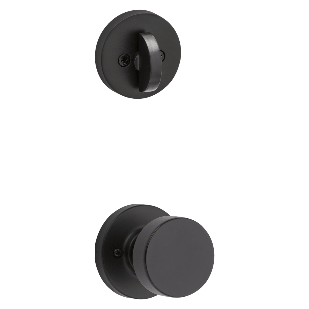 966 Single Cylinder Interior Pack w/ Round Rose Pismo Knob for Signature Series Handlesets in Matte Black