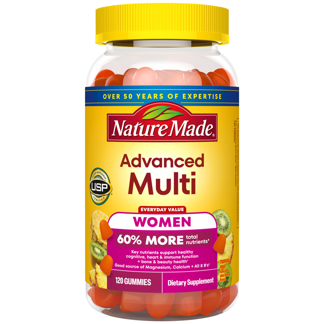 Nature Made Advanced Multivitamin Gummies For Women with Magnesium Citrate, Calcium & All 8 B Vitamins, Multivitamin for Women, 120 Gummies, 40 Day Supply