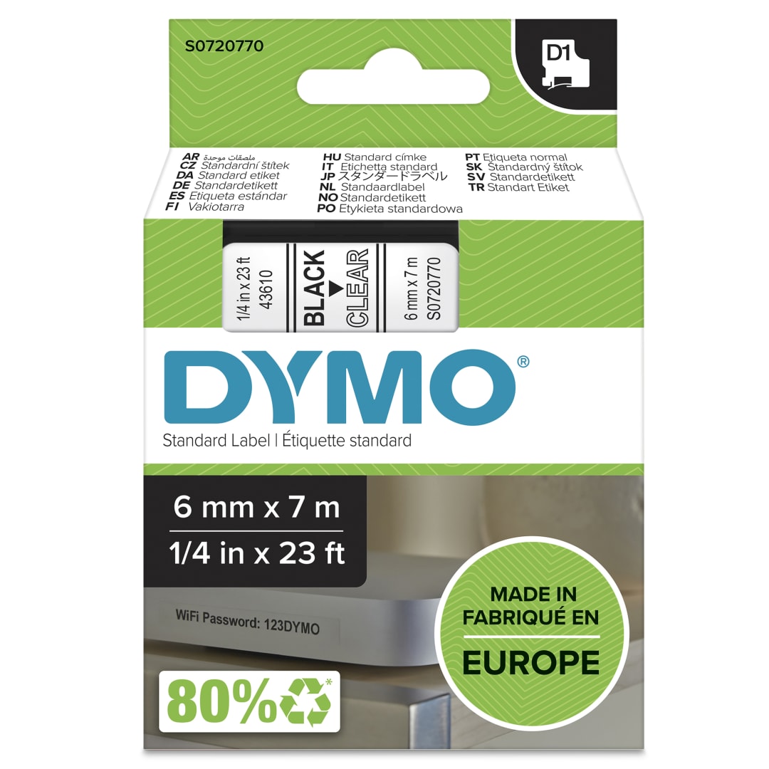DY D1 6MMX7M BLK/CLR TAPE EU/ANZ