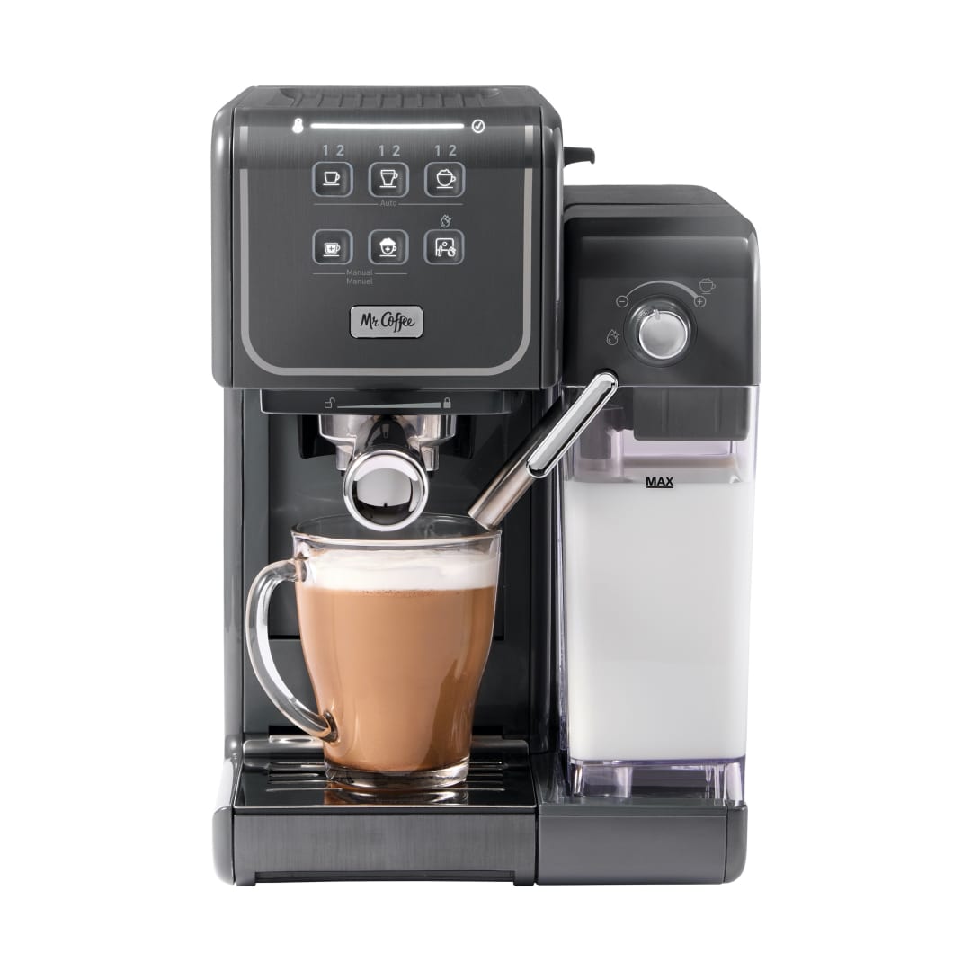 Mr. Coffee® One-Touch CoffeeHouse+ Espresso, Cappuccino, and Latte Maker, Grey