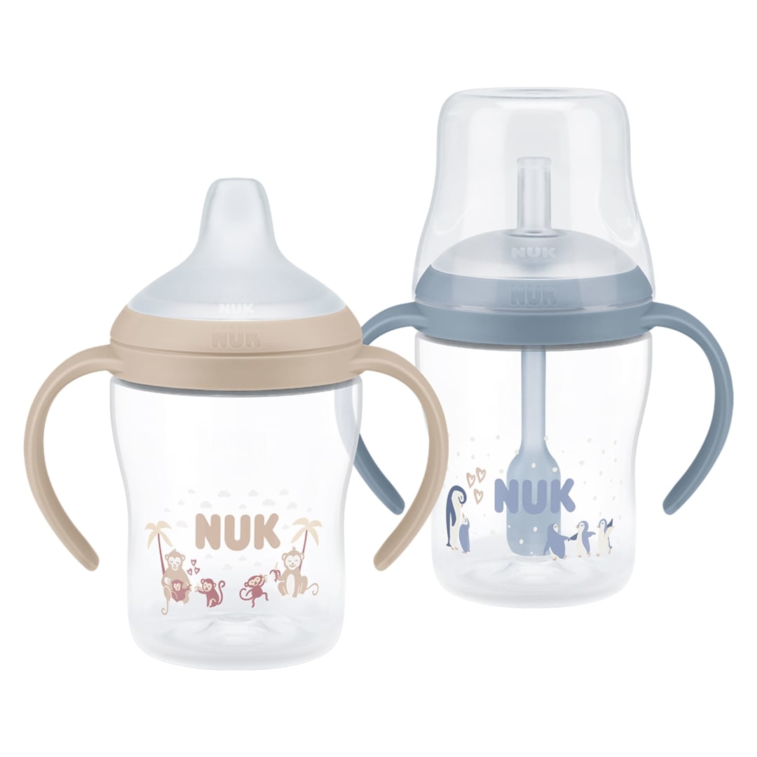 NUK PM 2-SET 150ML PP LBTL+STRAW PENGUIN