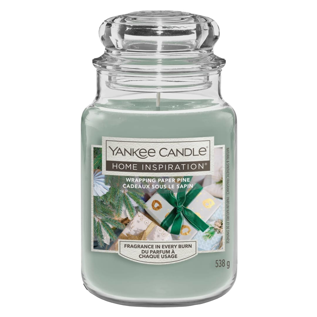 Yankee Candle Home Inspiration Scented Candle | Wrapping Paper Pine Large Jar Candle | Burn Time: up to 150 Hours | Perfect Gifts for Women