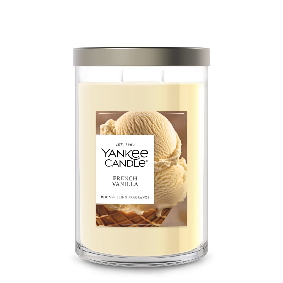 Yankee Candle Large Tumbler Scented Candle with up to 80 Hour Burn Time, Premium Plant Wax Blend for Consistent Burn, 20 oz Tumbler Candle with Room Filling Fragrance, French Vanilla