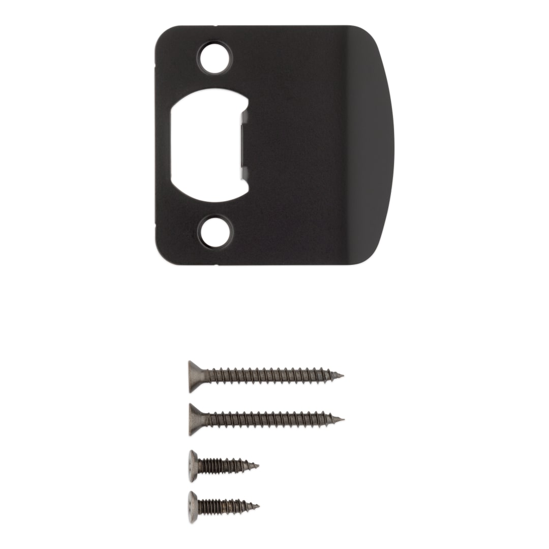 Round Corner Extended Lip Strike for Knob/Lever in Matte Black or Venetian Bronze Finish