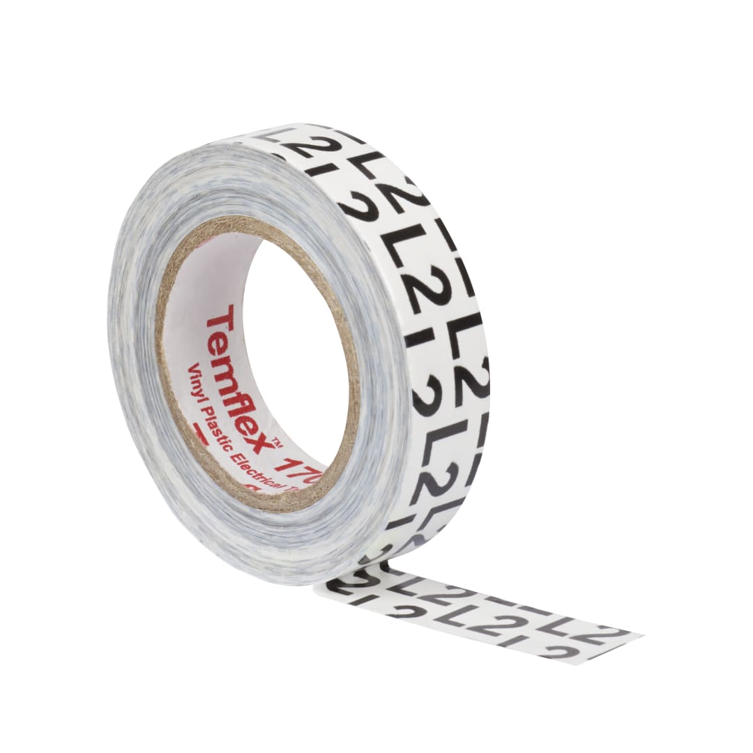 3M™ Temflex™ 1700 Vinyl Elektro-Isolierband, Grau, 15 mm x 10 m, 0,17 mm, Schwarz bedruckt "L2"