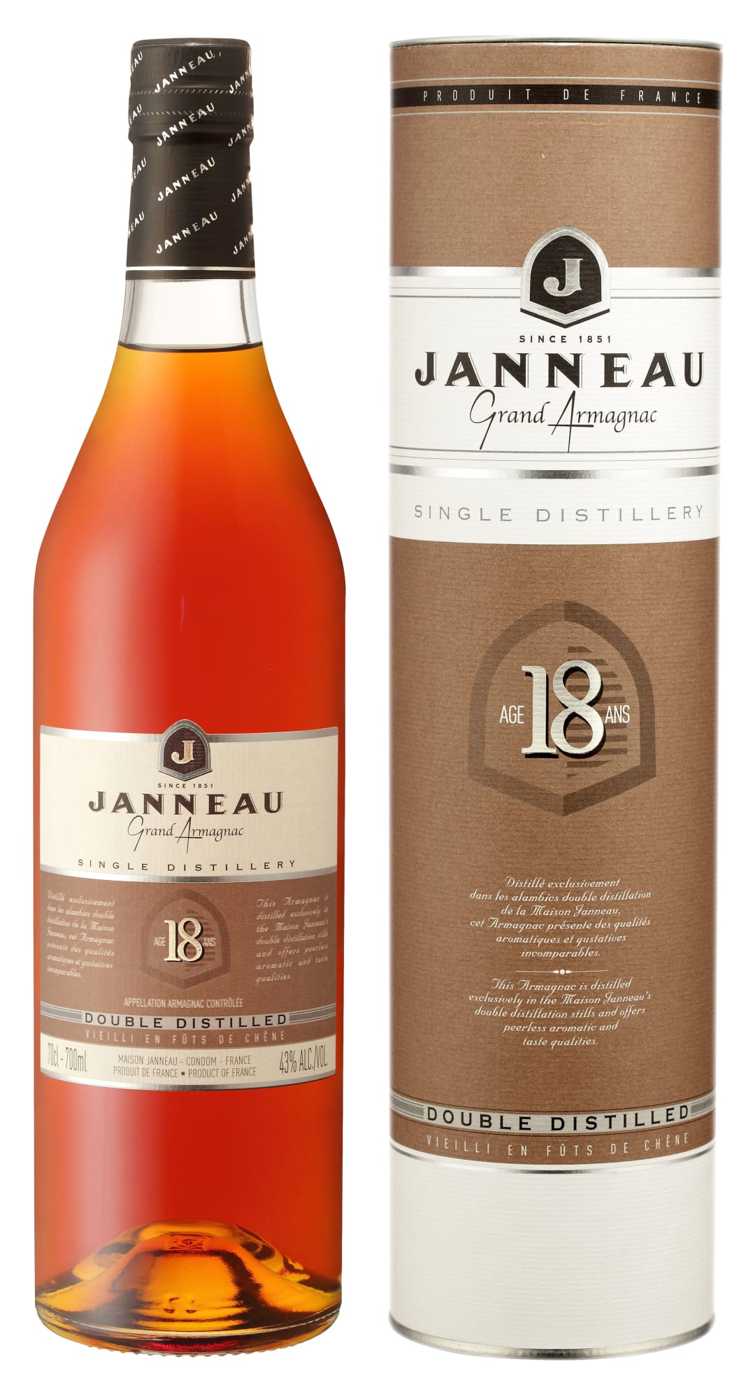 Janneau 18 Year Double Distillery Grand Armagnac 750ml 80 Proof