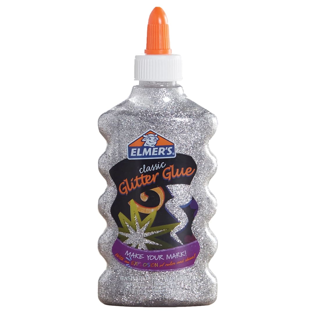 Elmer's Liquid Glitter Glue, Washable, Silver, 6 Ounces, 1 Count - Great for Making Slime