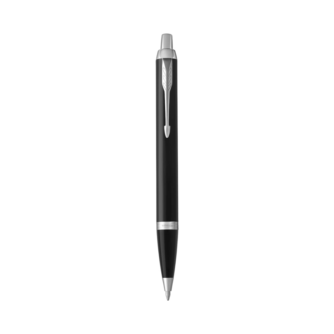 Parker IM Ballpoint Pen, Black Lacquer Chrome Trim with Medium Point Black Ink Refill, Gift Box (1975553)