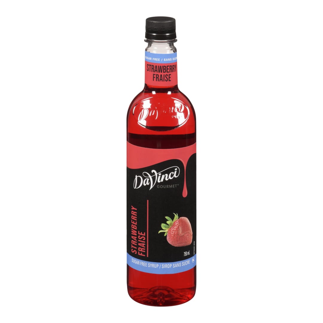 DaVinci Gourmet Sugar Free Strawberry Syrup, Plastic Bottle, 4 x 750 mL