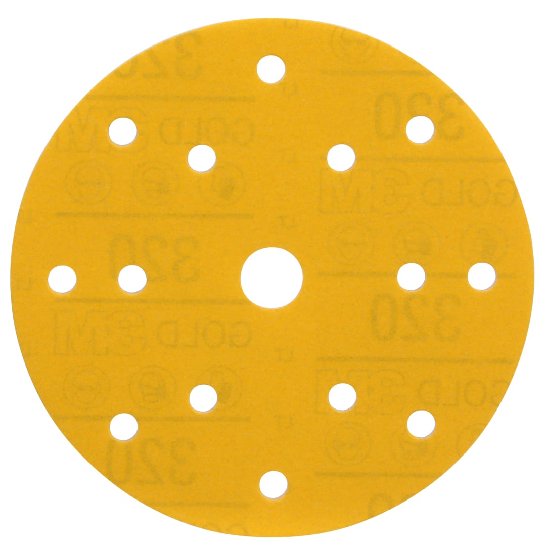 3M™ Hookit™ 288U Sarı Süngerli Disk Zımpara, 150 mm, 15 Delik, 320, 41087