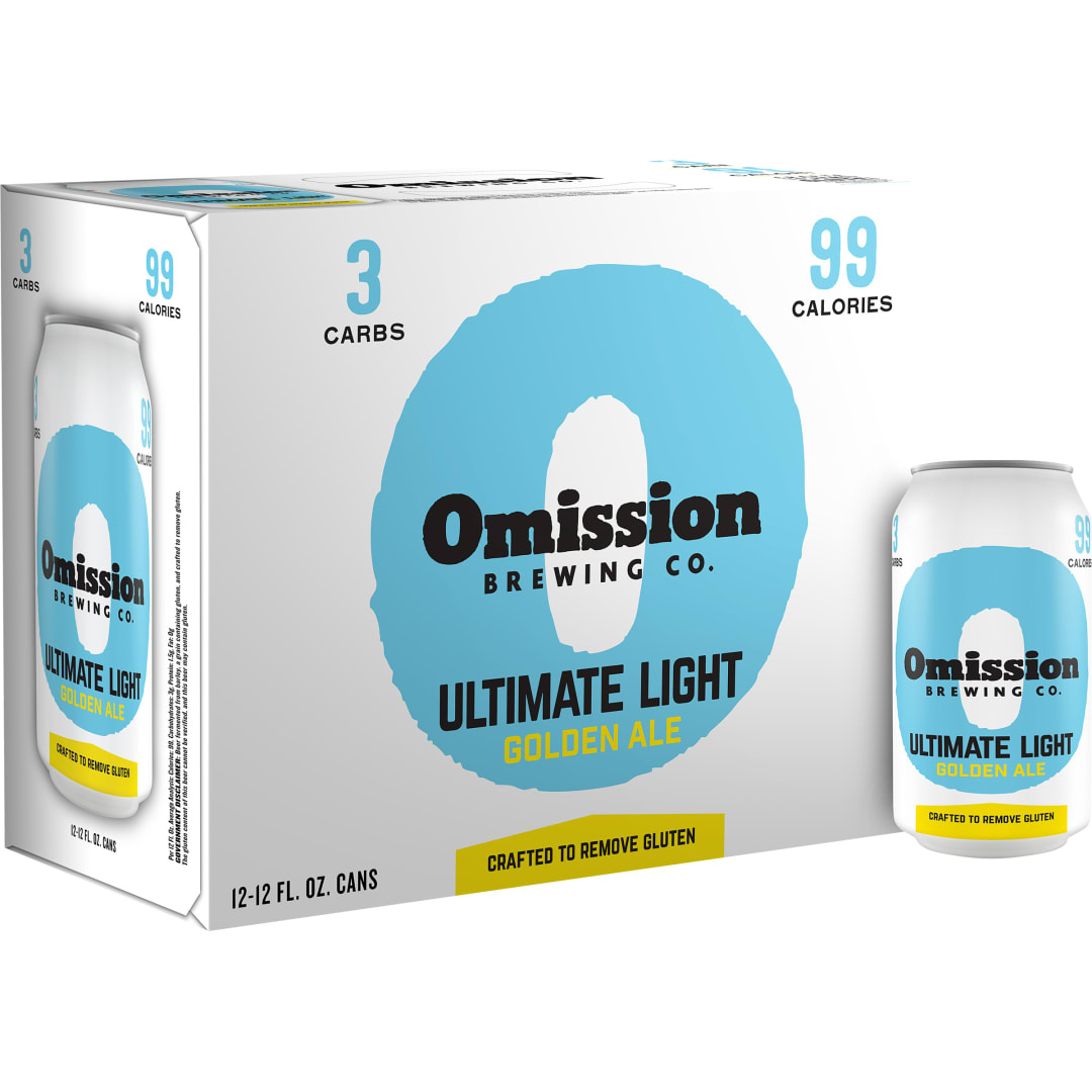 Omission Brewing Co. Ultimate Light Golden Ale, 12 Pack 12 fl. oz. Cans, 4.2% ABV