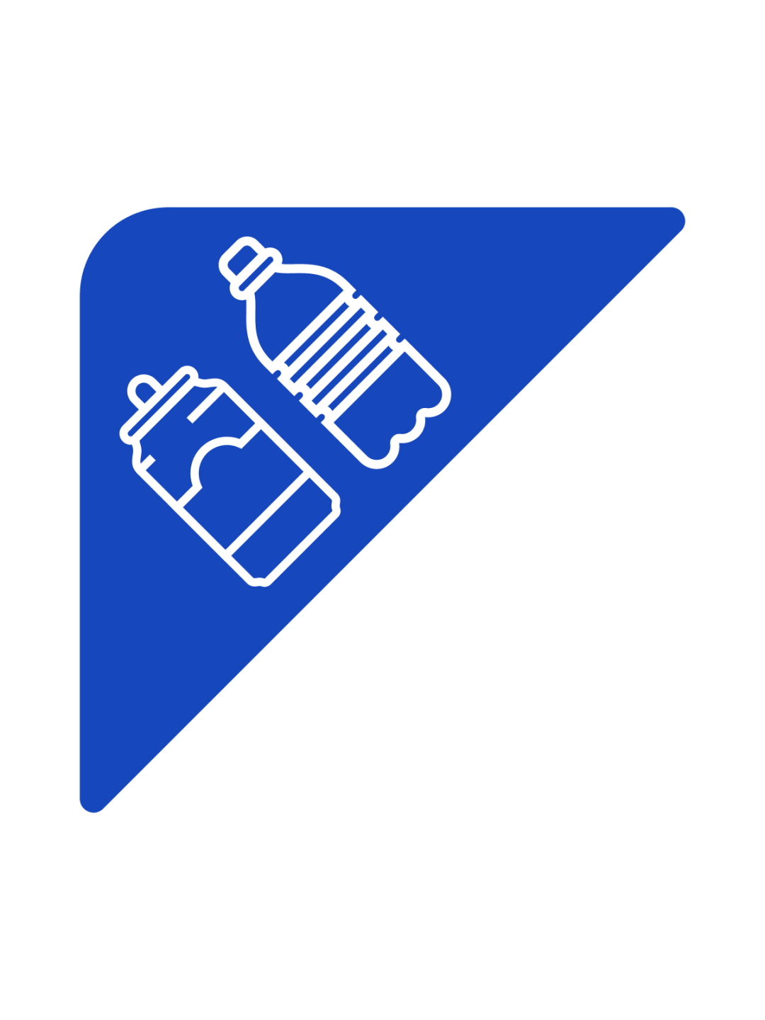  FUSION - Label - Hd Front-Load Triangle - Cans &amp; Bottles - Blue