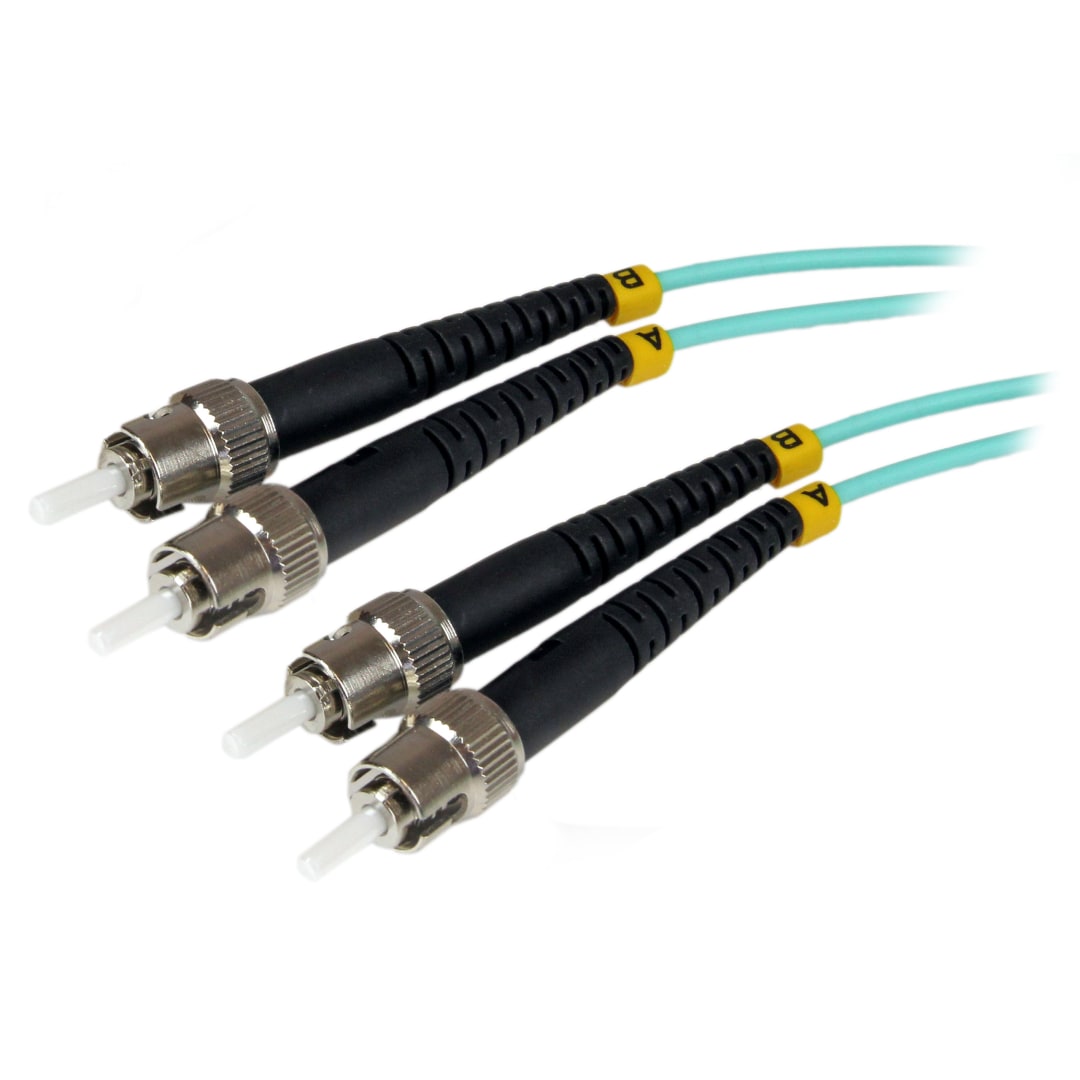 5m 10Gb Aqua ST/ST Duplex 50/125 Multimode LSZH Fiber Cable