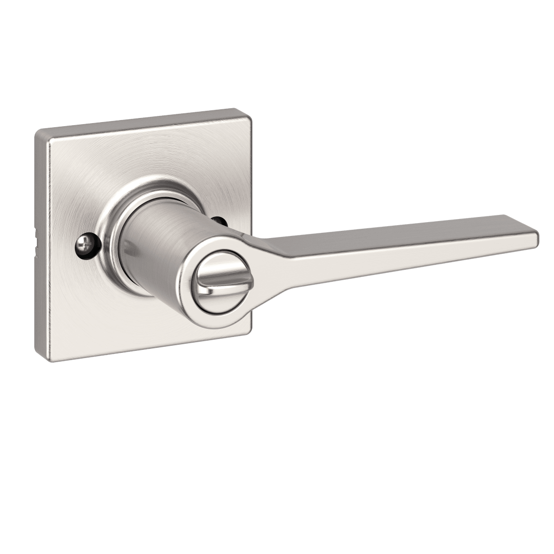 Hollis Entry Lever featuring SmartKey Security™ in Satin Nickel