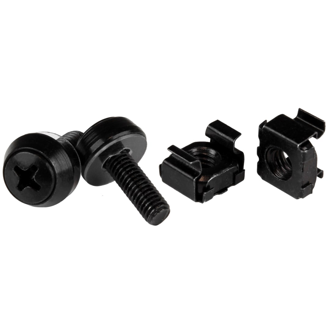 100 Pack of M5 Mounting Screws Cage Nuts Black