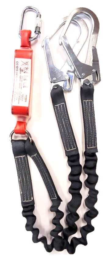 3M™ Protecta® Sanchoc™ Shock-Absorbing Lanyard, Elasticated Web, Twin Leg, 1.55 m, 1260321