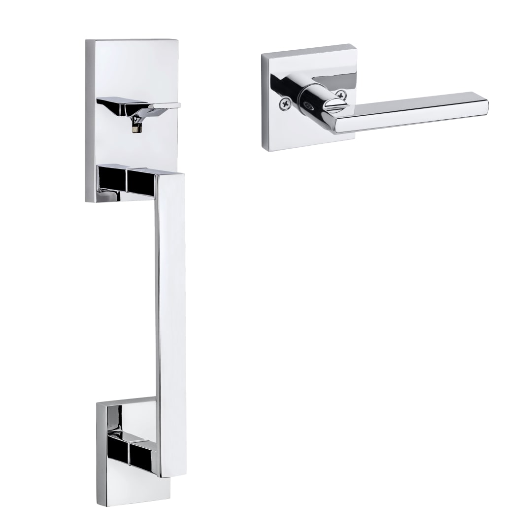 San Clemente Entry Handleset Exterior Grip with Interior Lever Only in Polished Chrome
