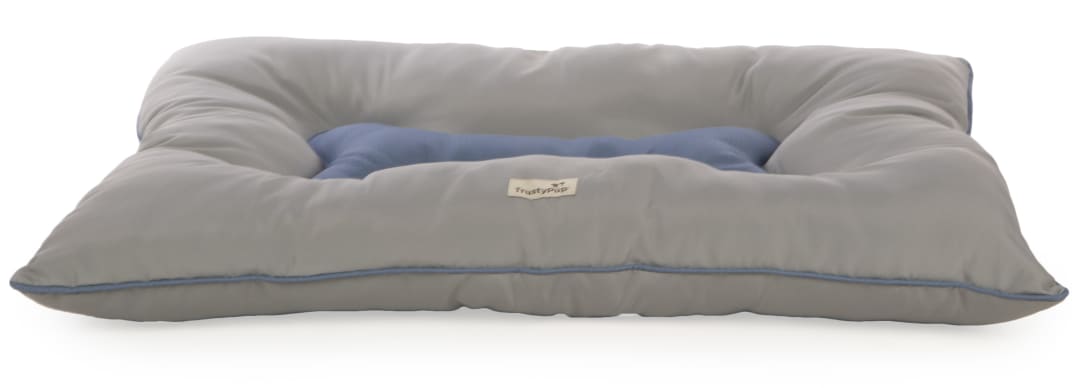 TrustyPup Dura-Mat Tufted Pillow Pet Bed, Easy to Clean, Gray, Large