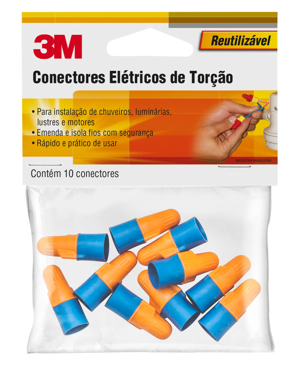 Conector de Torção 3M™ Scotchlok® Performance Plus 2, Laranja/Azul, Pacote com 10 unidades