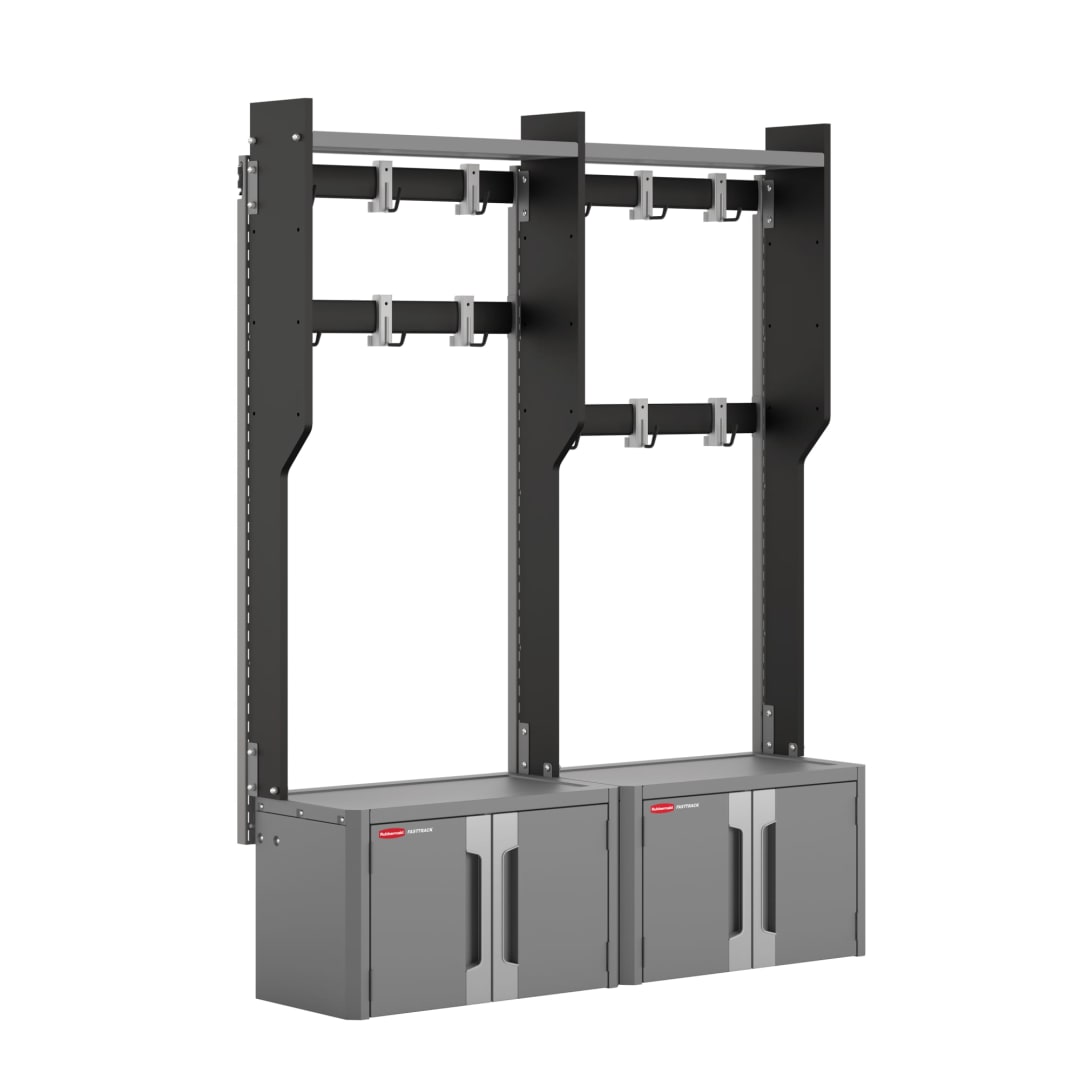 Rubbermaid FastTrack Double Storage Station Kit, 2 Piece