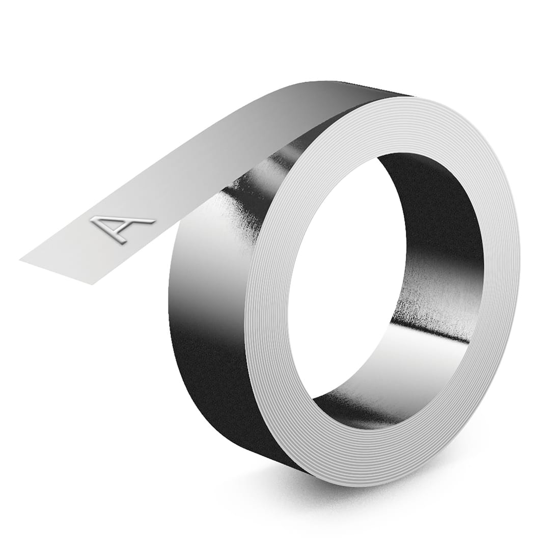 Dymo Rhino cinta de estampación no adhesiva de 12 mm x 4,80 mde aluminio