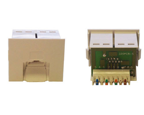 *D*Single Cat 5 UTP 45 Degree Jack-White